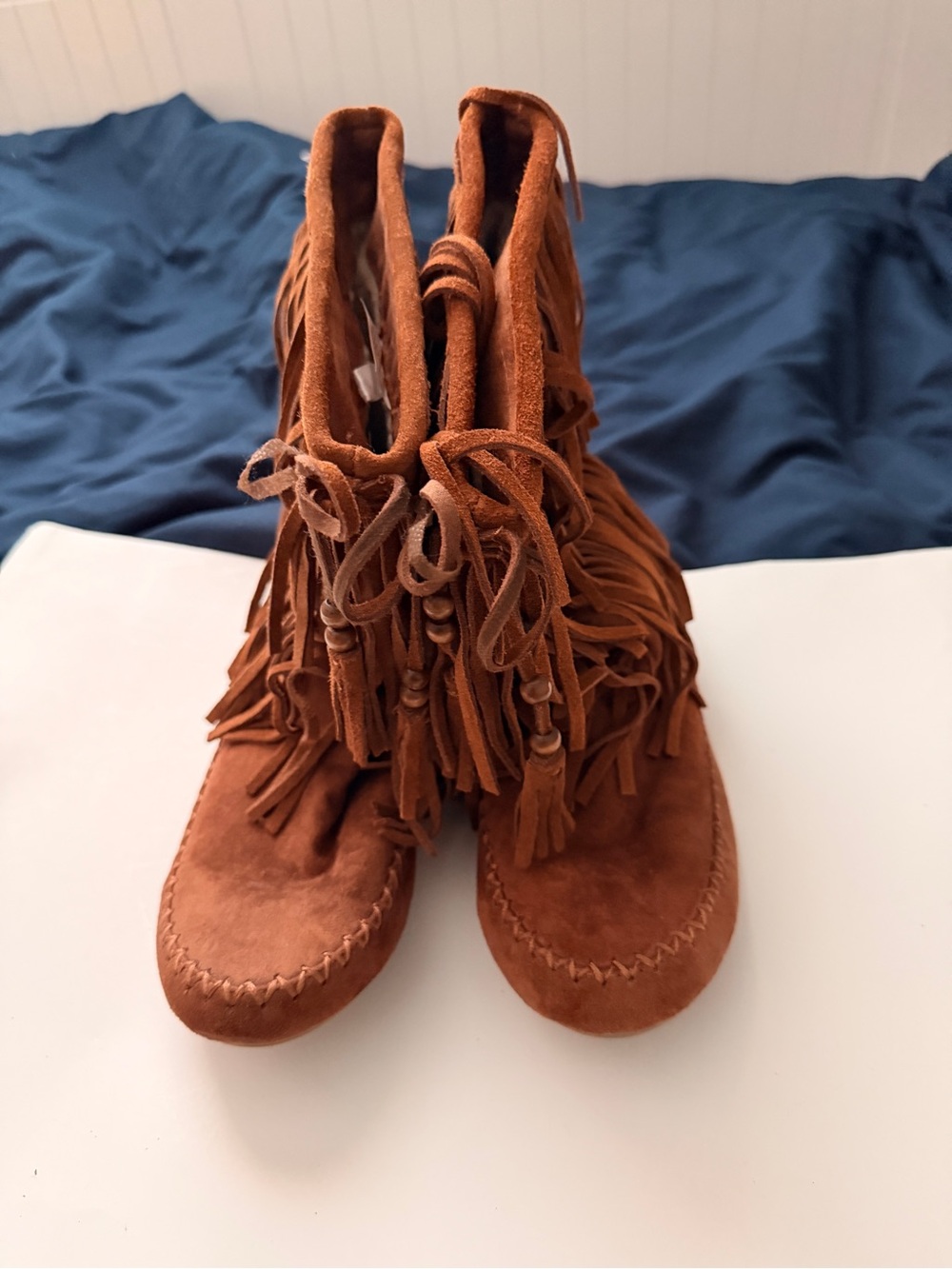 Mossimo Supply Co. Suede Fringe Moccasin Boots - Brown